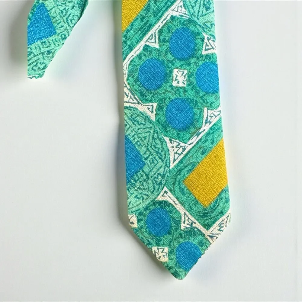 Vintage 60’s Mid Century Bright Polynesian Patterned Tie